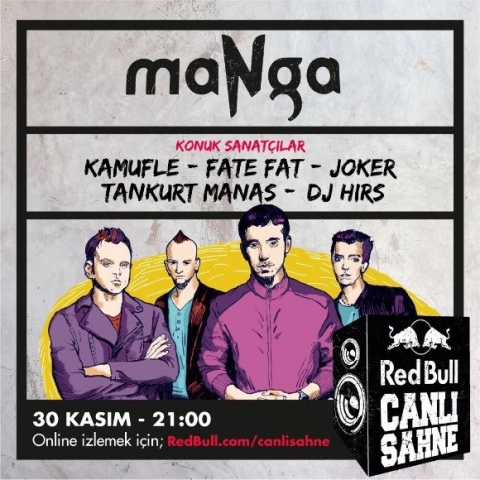 maNga, yeni nesil konser serisi Red Bull Canlı Sahne’nin konuğu olarak 30 Kasım'da Zorlu PSM Studio'da sahne alacak. Yaklaşık 15 yılı geride bırakan grup, dillere dolanan şarkılarını Red Bull Canlı Sahne için seslendirecek.